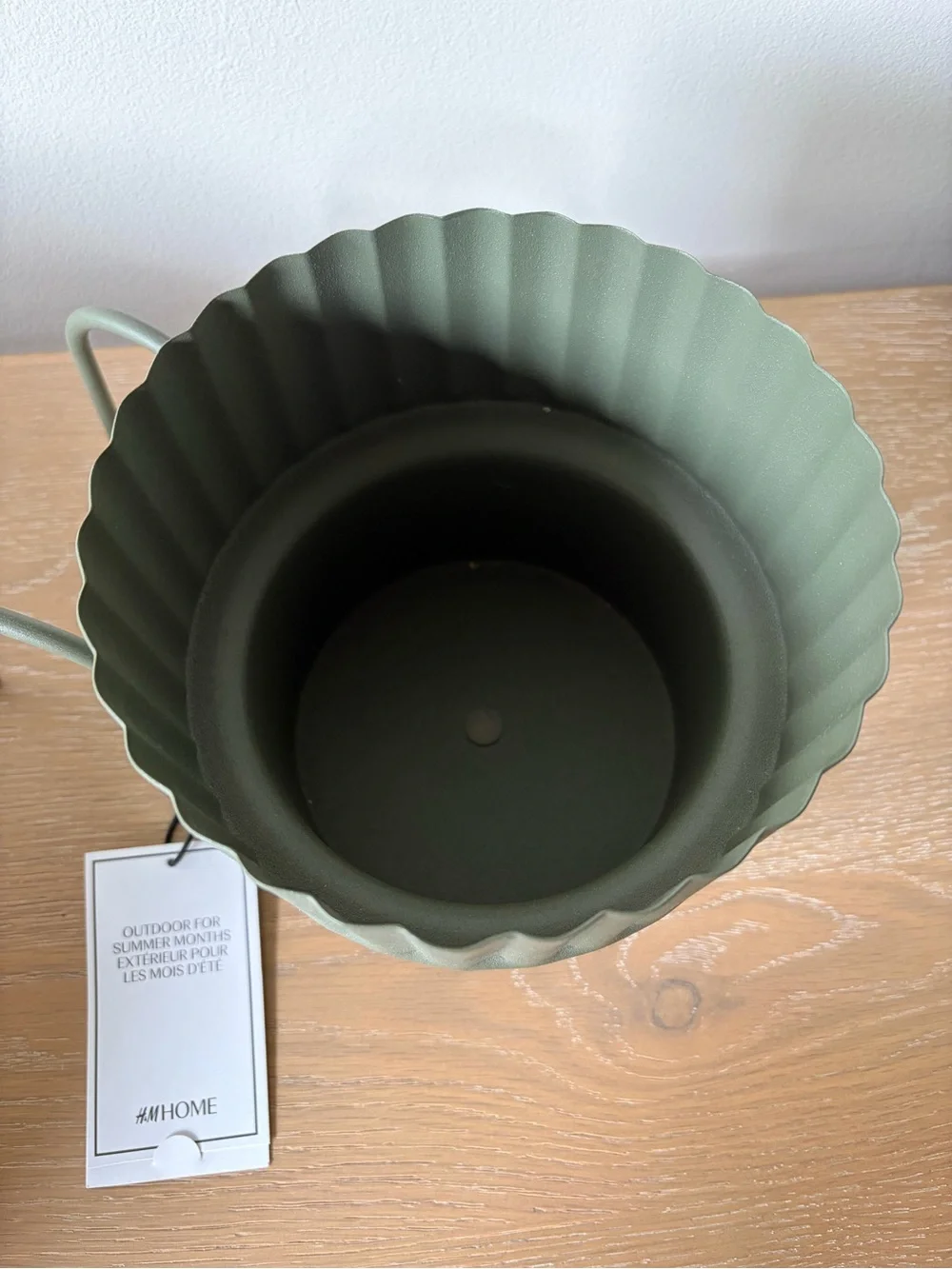 NEW H&M Olive Green Fluted Hanging Planter